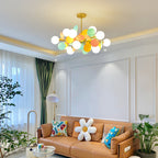 Tree chandelier with multiple heads arranged in a balanced botanical spread