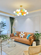Tree chandelier branch detail in polished gold finish