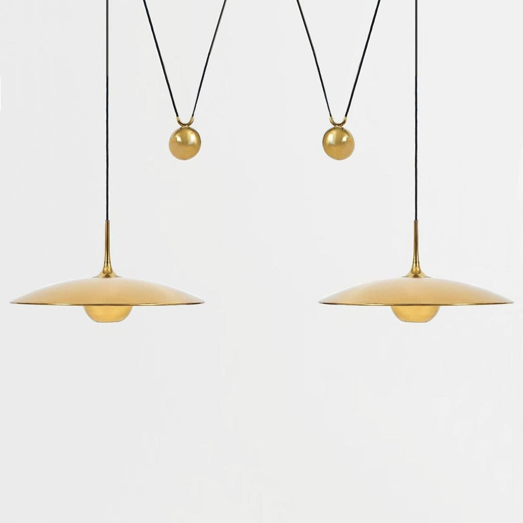 Pendant light globe lit from within for cozy glow