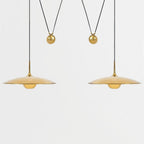 Pendant light globe lit from within for cozy glow