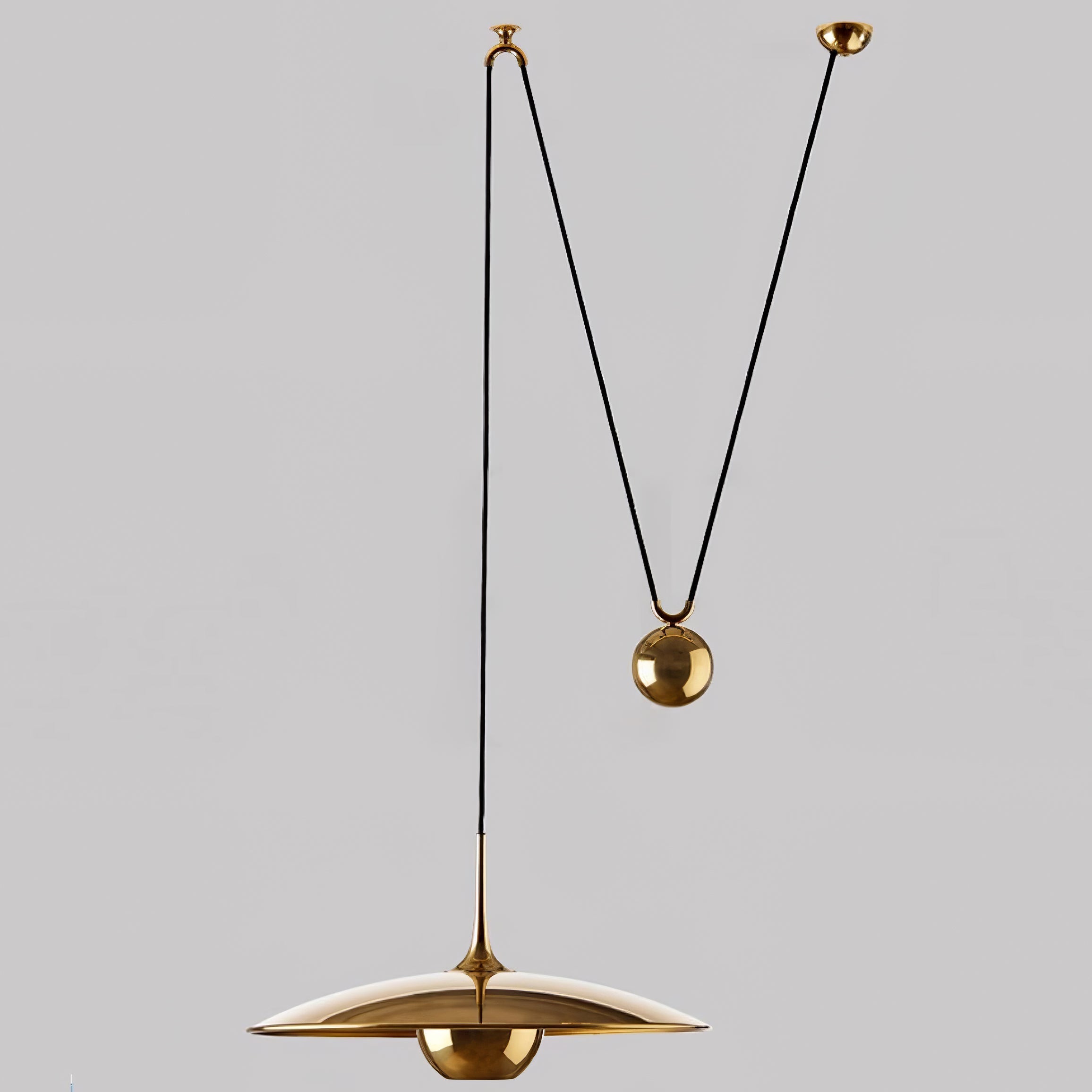 Globe pendant light with reflective metal shade