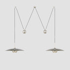 Metal pendant light shade viewed from below