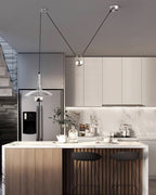 Hanging globe pendant light with adjustable height cable