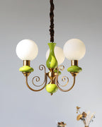 Onyx Chandelier, White Glass Shades, Gold Finish, E26/E27, 3 to 8 Heads