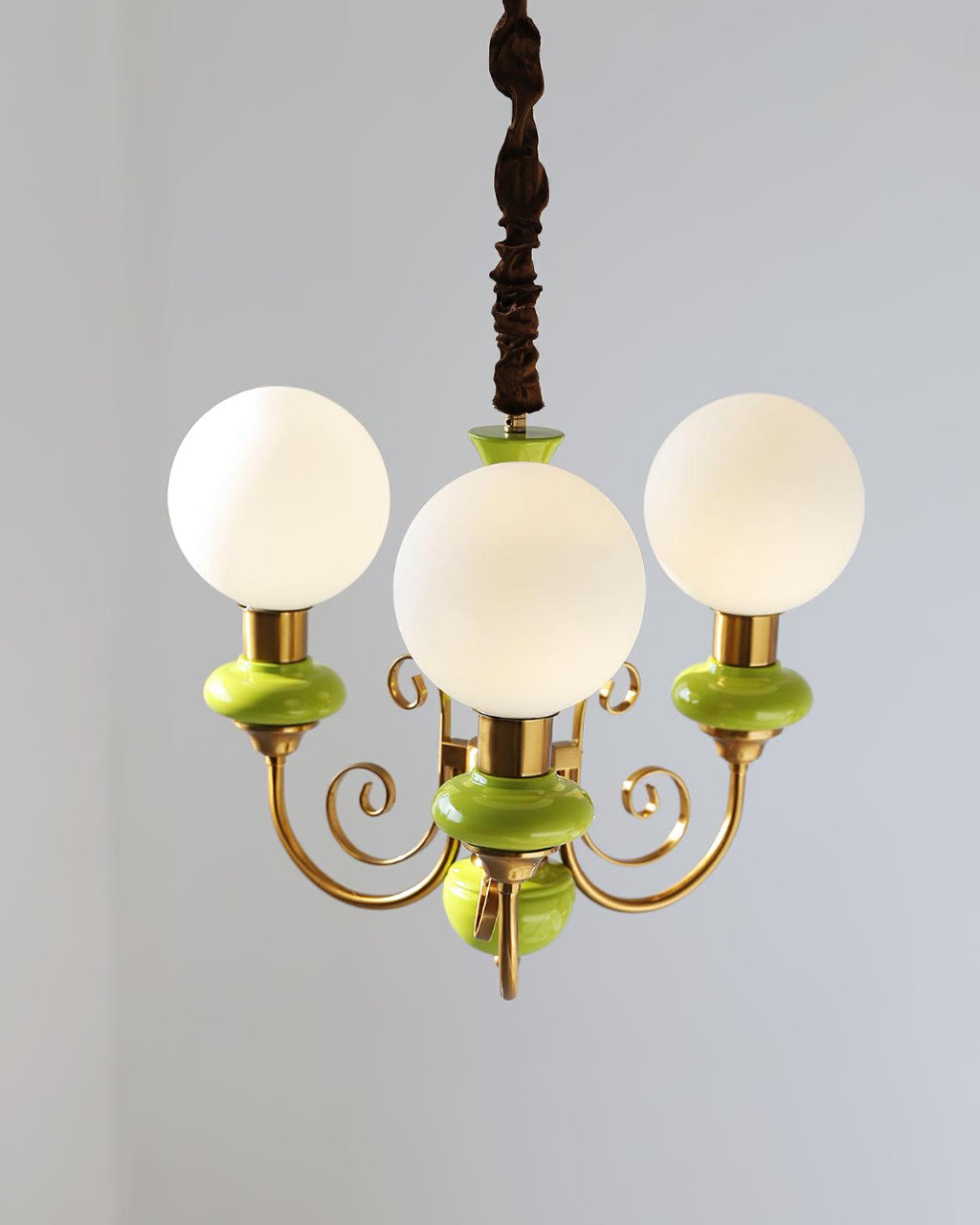 Onyx Chandelier, White Glass Shades, Gold Finish, E26/E27, 3 to 8 Heads