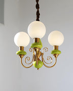 Onyx Chandelier, White Glass Shades, Gold Finish, E26/E27, 3 to 8 Heads