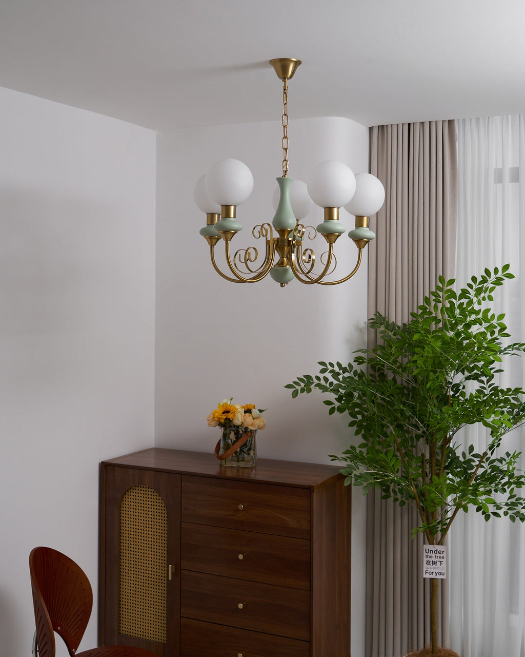 Onyx Chandelier, White Glass Shades, Gold Finish, E26/E27, 3 to 8 Heads