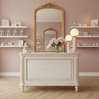 Table lamp with rounded body shown from an angle