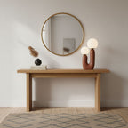 White glass globe table lamp on a shelf setting