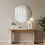 Table lamp glowing softly on a bedside table