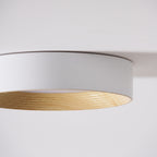 Round flush mount ceiling light shown fully lit