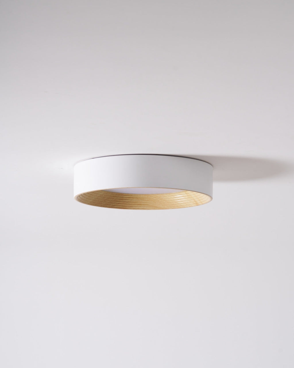 Flush mount ceiling light close up on the frame edge