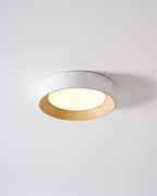 Ceiling light glowing in a cozy warm interior