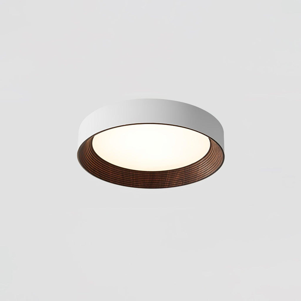 Flush mount ceiling light with acrylic diffuser lit on