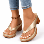Womens Heeled Sandals With Orthopedic Design And Adjustable Size For Comfort Fit