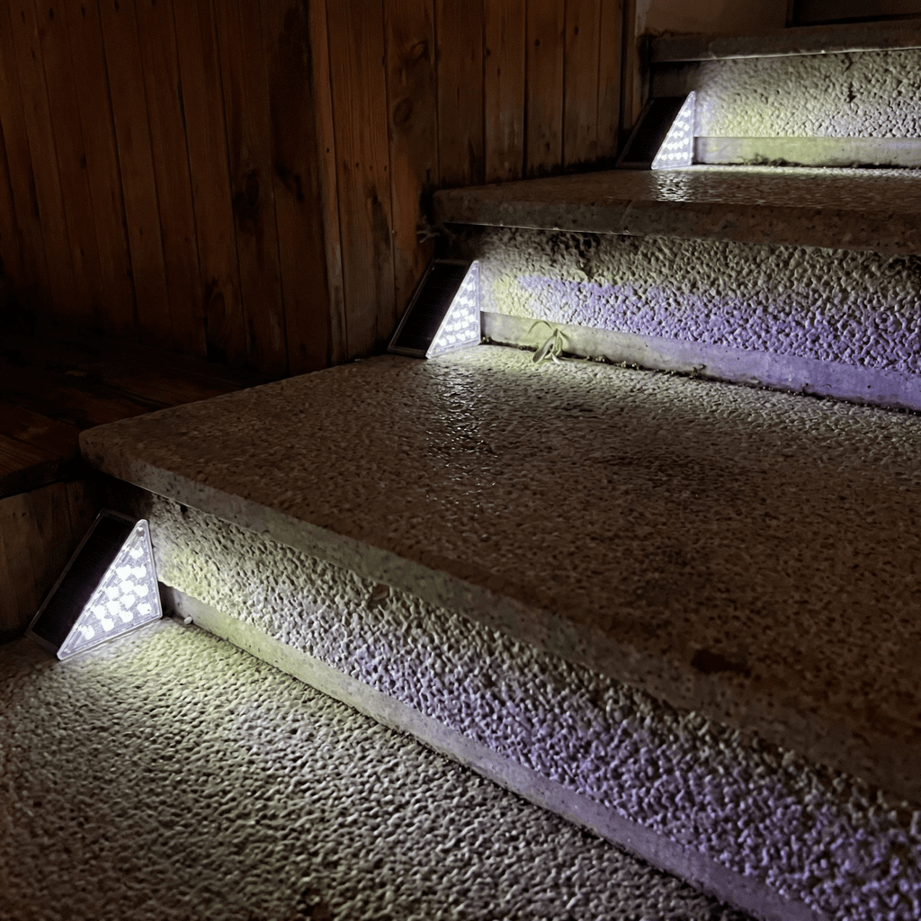 Solar-Powered LED Stair Light For Outdoor Pathways And Decks