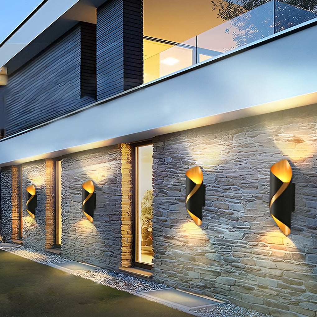 Glass Wall Sconce With LED Light, Indoor Outdoor Modern Fixture