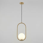Oval Metal Frame Pendant Light, Modern Nordic Design, 18-Inch