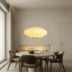 Classic Elegant Oval Pendant Light With Fabric Shade, 12-Inch