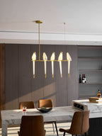 Paper Crane LED Chandelier, Acrylic Birds, Gold Frame, 3000K