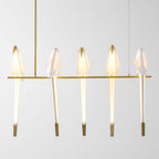 Paper Crane LED Chandelier, Acrylic Birds, Gold Frame, 3000K