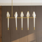 Paper Crane LED Chandelier, Acrylic Birds, Gold Frame, 3000K