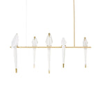 Paper Crane LED Chandelier, Acrylic Birds, Gold Frame, 3000K