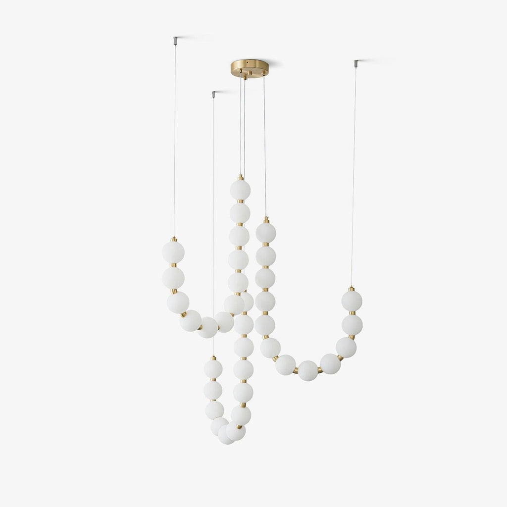 Lysekrone, akryl perle kugler, messing eller krom, integreret LED