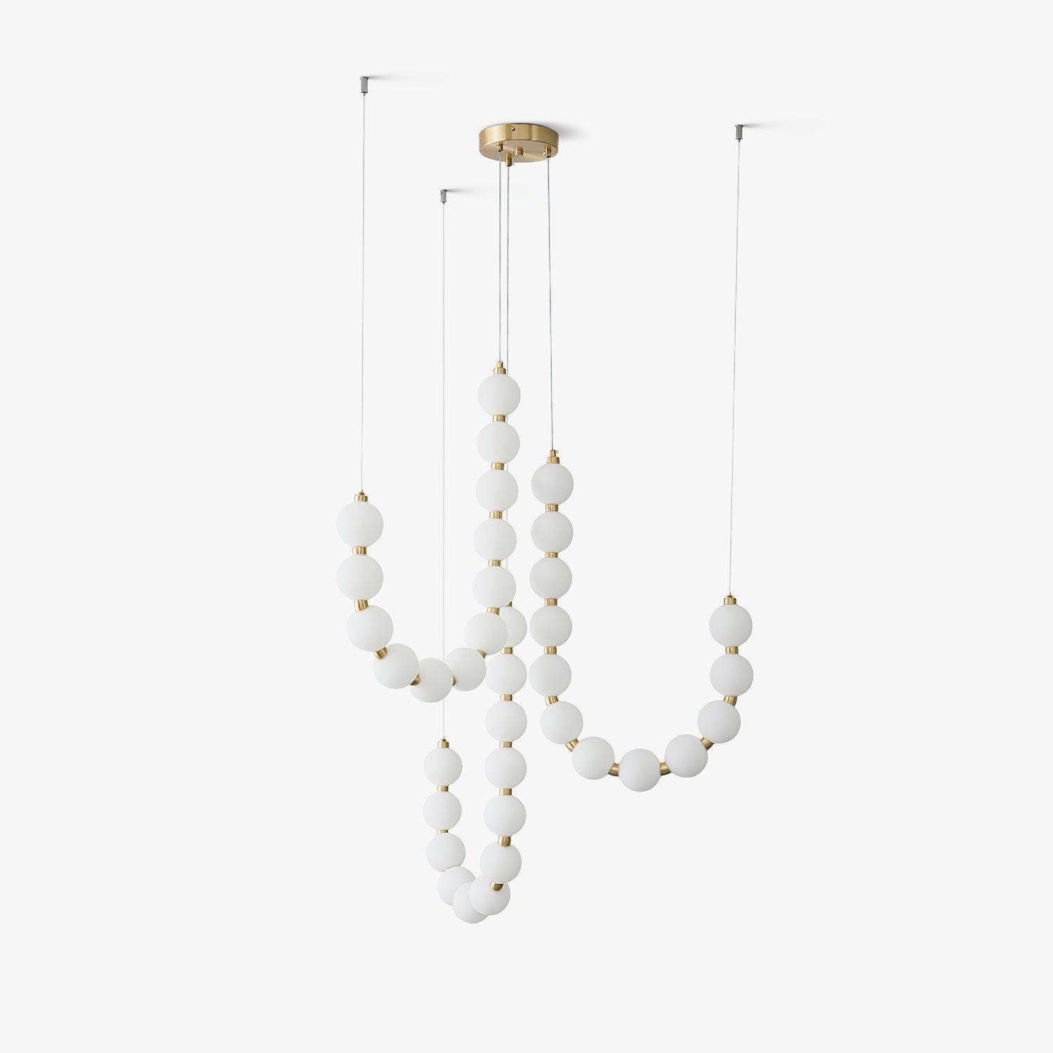 Lysekrone, akryl perle kugler, messing eller krom, integreret LED