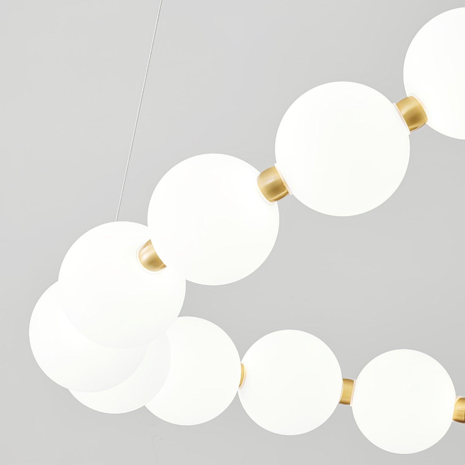 Lysekrone, akryl perle kugler, messing eller krom, integreret LED