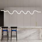 Lysekrone, akryl perle kugler, messing eller krom, integreret LED