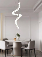 Lysekrone, akryl perle kugler, messing eller krom, integreret LED