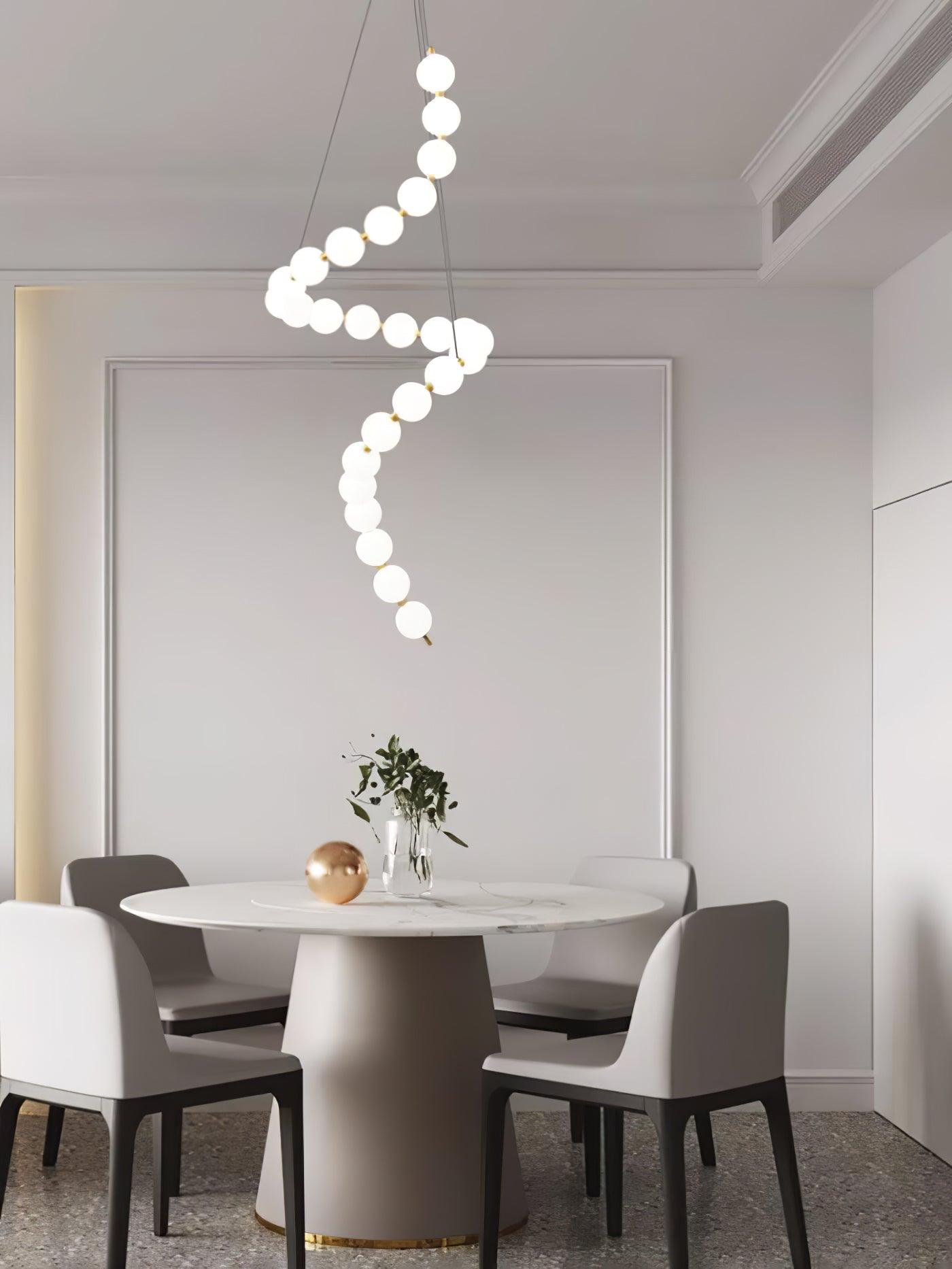 Lysekrone, akryl perle kugler, messing eller krom, integreret LED
