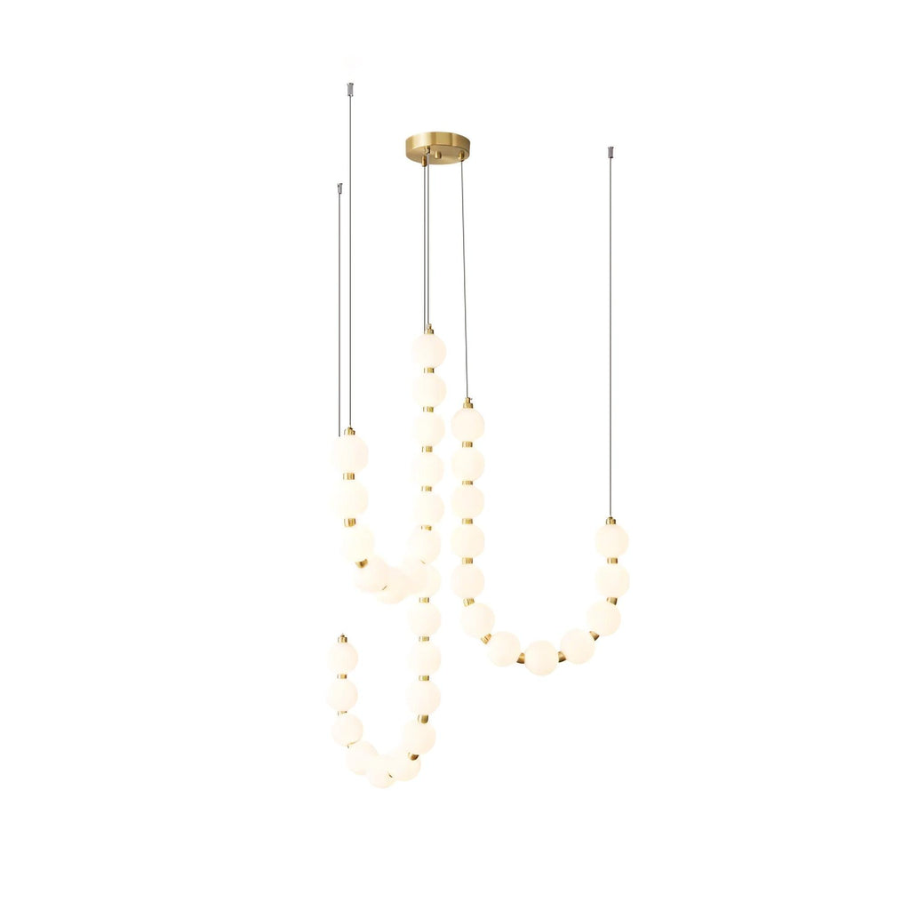 Lysekrone, akryl perle kugler, messing eller krom, integreret LED