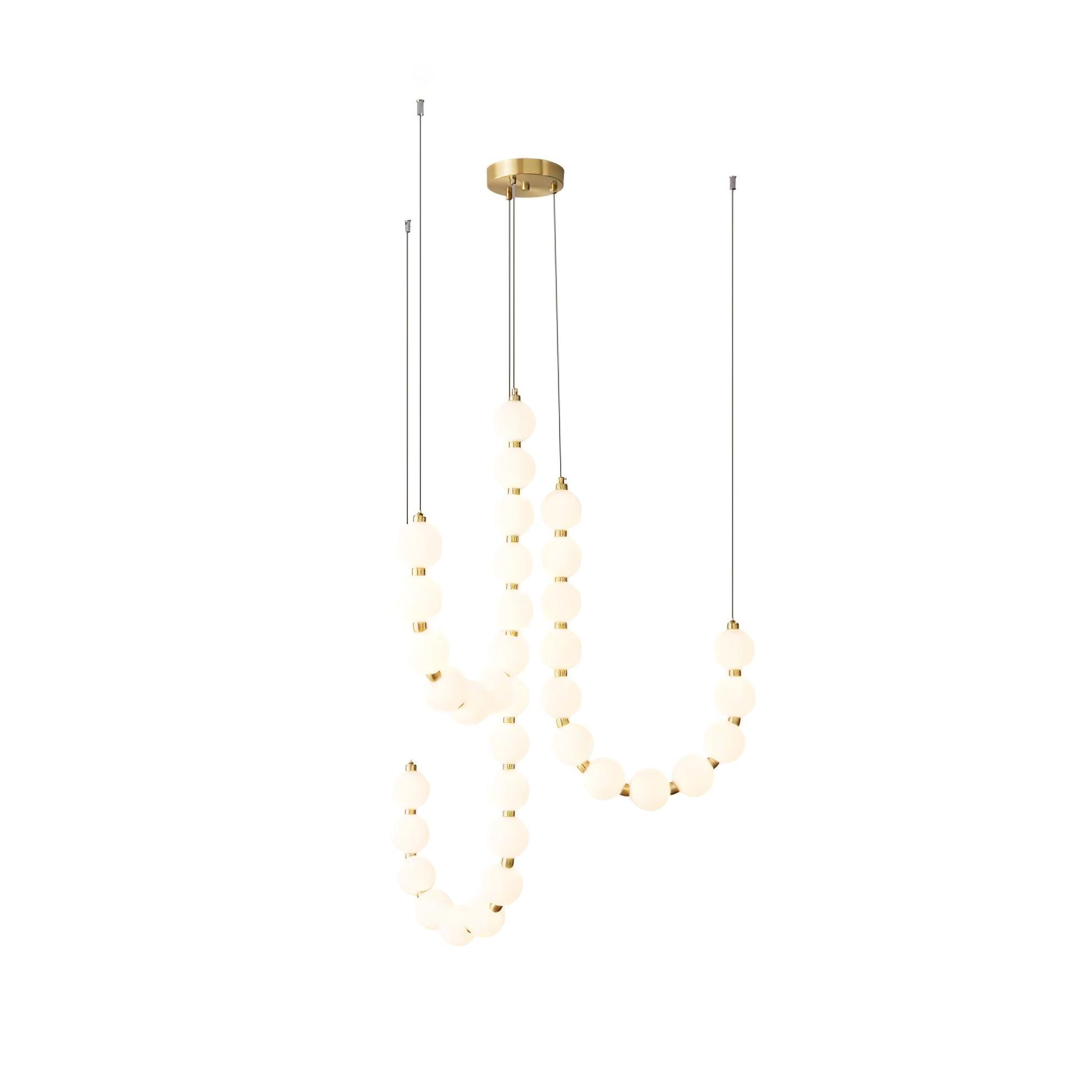Lysekrone, akryl perle kugler, messing eller krom, integreret LED