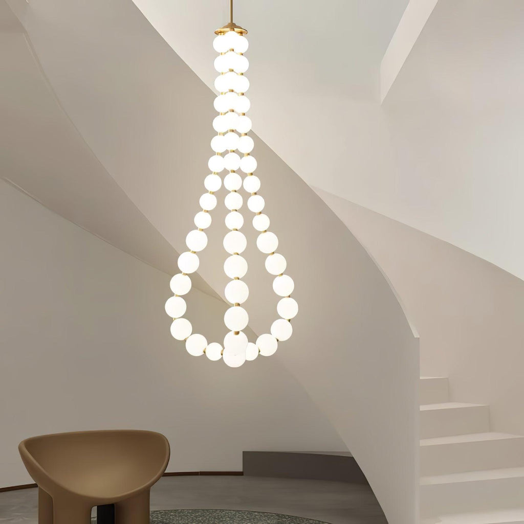 Lysekrone, akryl perle kugler, messing eller krom, integreret LED