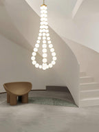 Lysekrone, akryl perle kugler, messing eller krom, integreret LED
