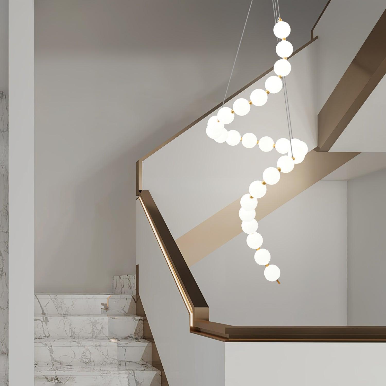 Lysekrone, akryl perle kugler, messing eller krom, integreret LED