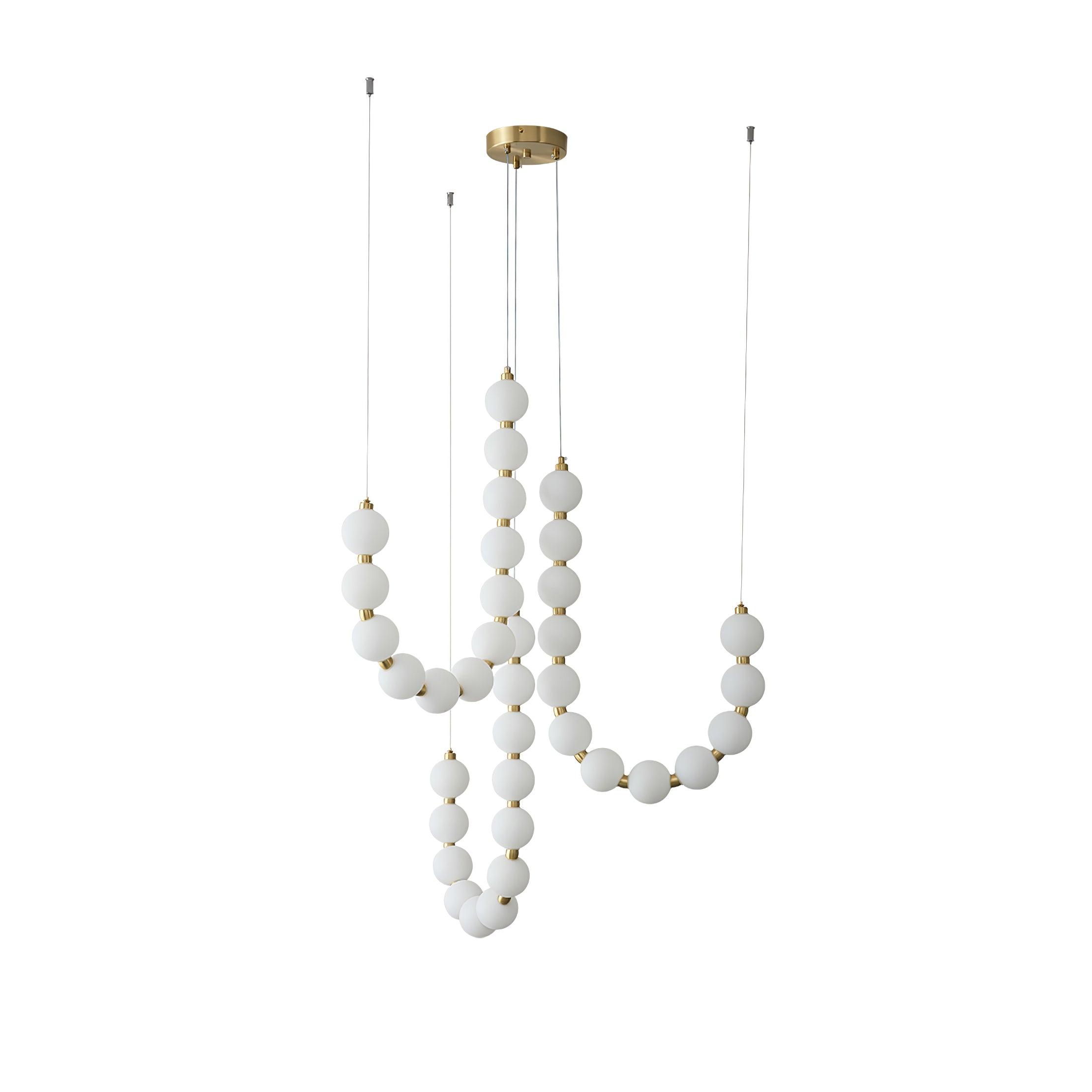 Lysekrone, akryl perle kugler, messing eller krom, integreret LED