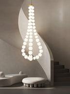 Lysekrone, akryl perle kugler, messing eller krom, integreret LED
