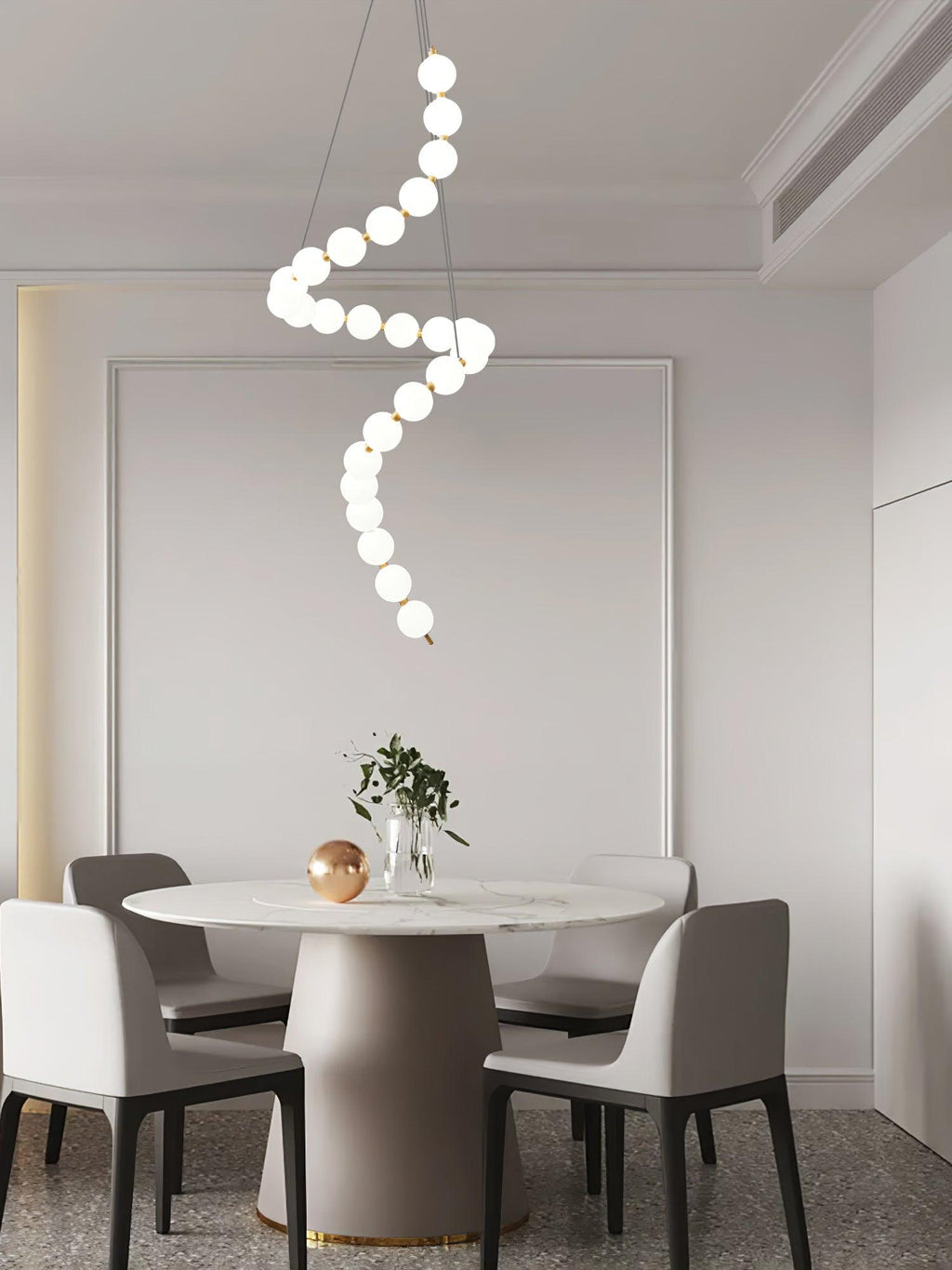 Lysekrone, akryl perle kugler, messing eller krom, integreret LED