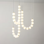 Lysekrone, akryl perle kugler, messing eller krom, integreret LED