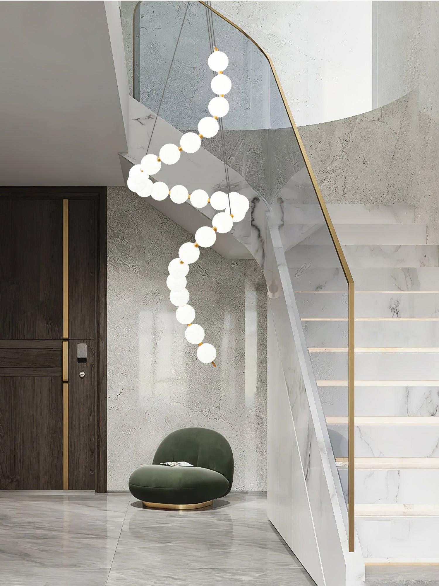 Lysekrone, akryl perle kugler, messing eller krom, integreret LED