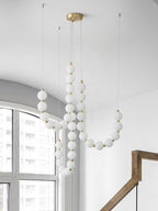 Lysekrone, akryl perle kugler, messing eller krom, integreret LED