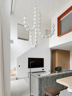 Lysekrone, akryl perle kugler, messing eller krom, integreret LED