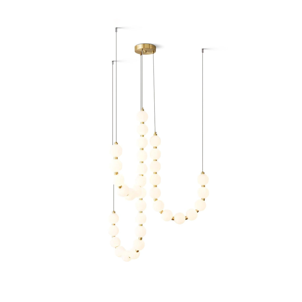 Lysekrone, akryl perle kugler, messing eller krom, integreret LED
