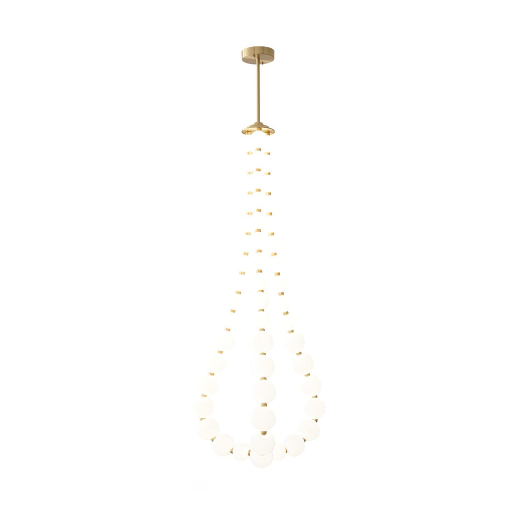 Lysekrone, akryl perle kugler, messing eller krom, integreret LED