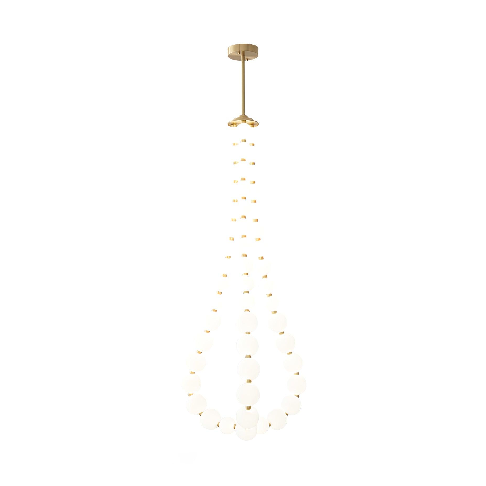 Lysekrone, akryl perle kugler, messing eller krom, integreret LED