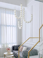 Lysekrone, akryl perle kugler, messing eller krom, integreret LED