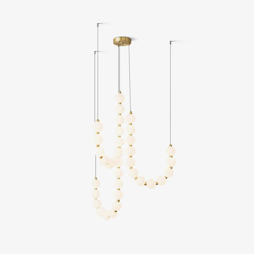 Lysekrone, akryl perle kugler, messing eller krom, integreret LED